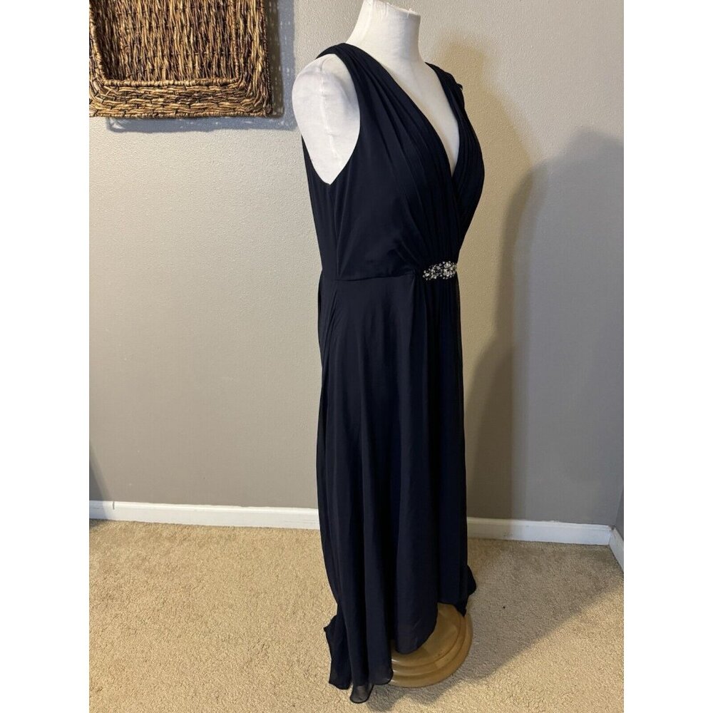 Eliza J. Evening Formal Dress 18 Navy Blue Flowy Wedding Church Party NWT - Picture 13 of 16